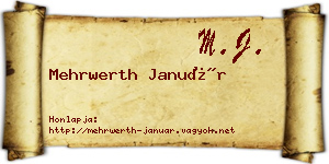 Mehrwerth Január névjegykártya